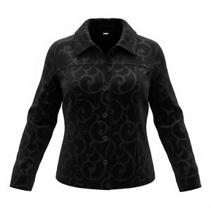 Croft & Barrow Black Raised Print Patterned Jacket. Size L